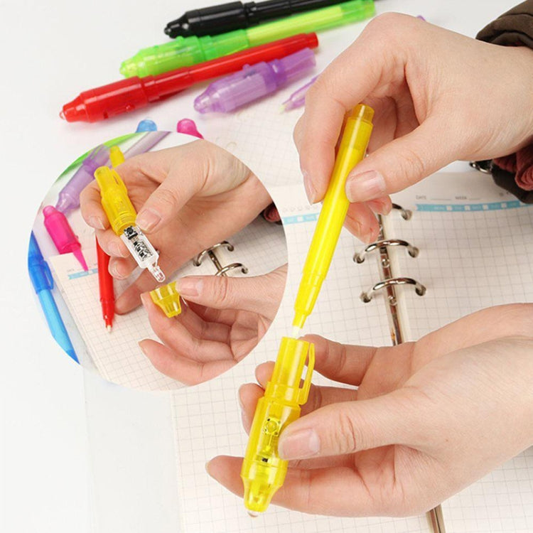 10 PCS Creative Magic UV Light Invisible Ink Pen Marker Pen(Pink)