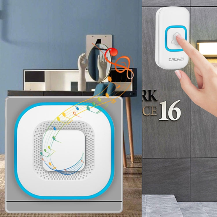 CACAZI V028F Wireless Music Doorbell without Battery, Plug:UK Plug(White)
