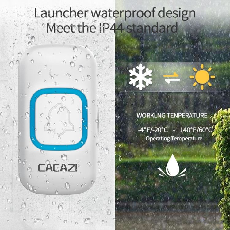 CACAZI V028F Wireless Music Doorbell without Battery, Plug:UK Plug(White)