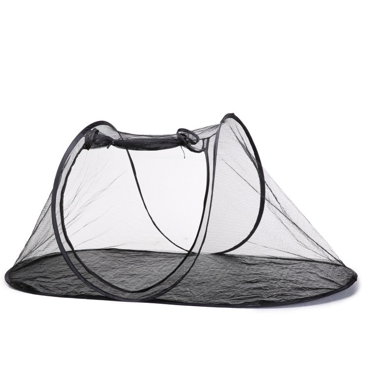 MQ-DZ55 Foldable Storage Outdoor Pet Tent Travel Cat And Dog Kennel(Green Bottom Black Network)