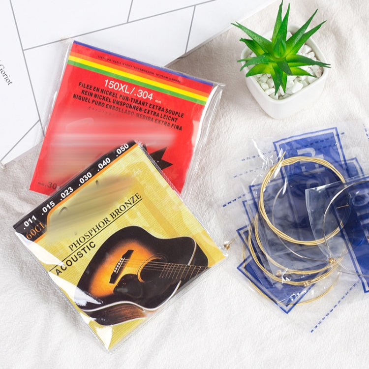 1 Set Folk Guitar Brass Strings Acoustic Guitar Set Strings 1-6(Yellow Packing 011)