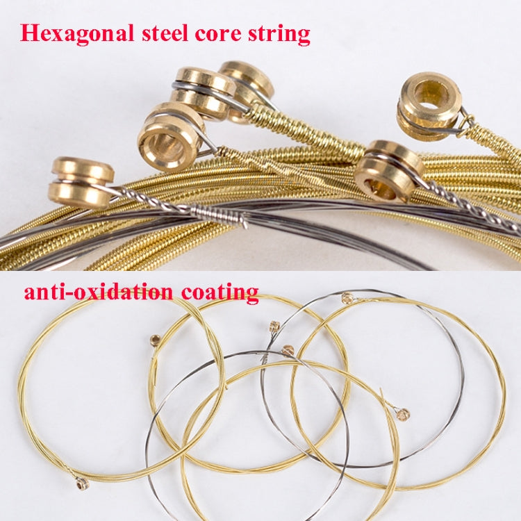 1 Set Folk Guitar Brass Strings Acoustic Guitar Set Strings 1-6(Yellow Packing 011)
