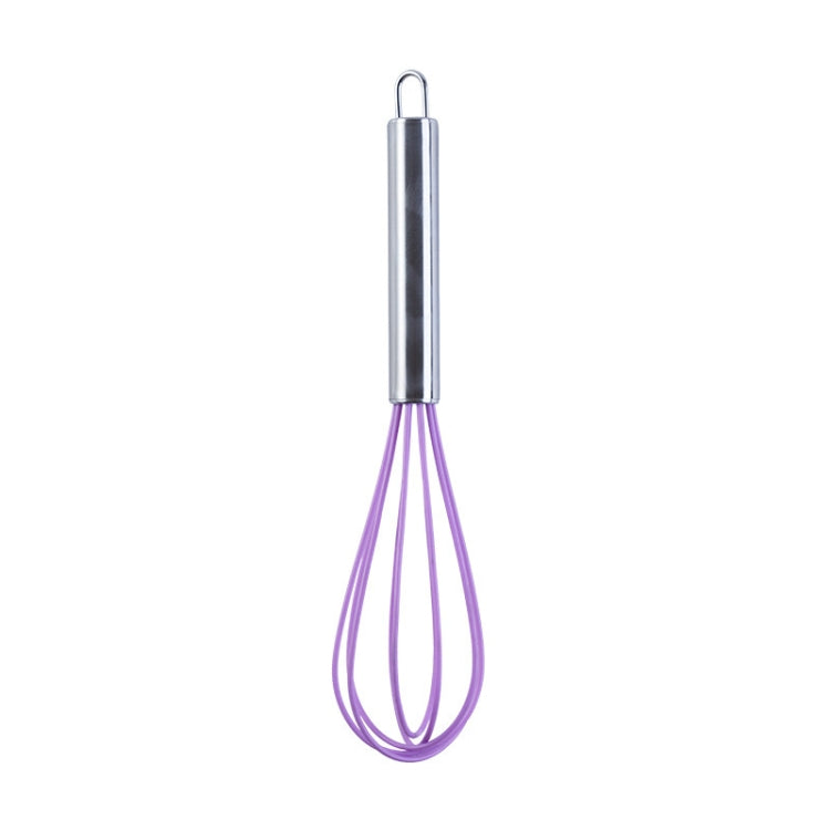 10 PCS Silicone Egg Beater Home Egg Mixer Kitchen Gadgets Cream Baking Tools, Colour: 10 inch Purple
