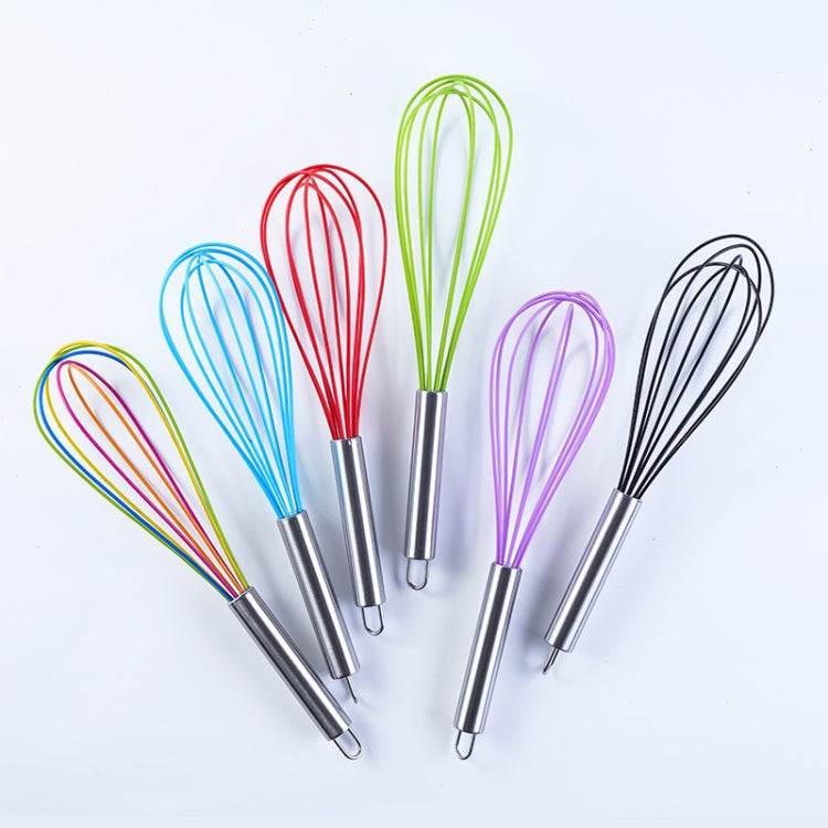 10 PCS Silicone Egg Beater Home Egg Mixer Kitchen Gadgets Cream Baking Tools, Colour: 10 inch Purple