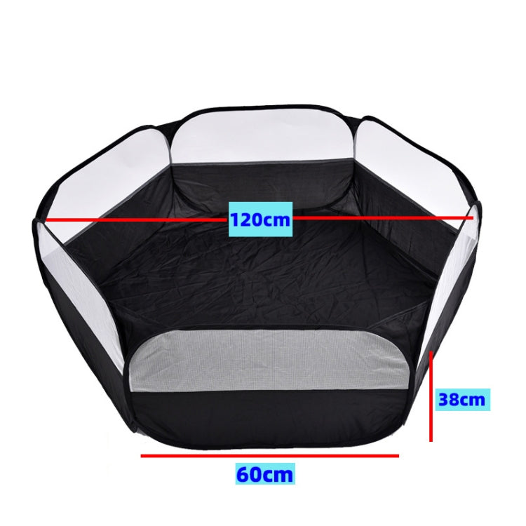 Folded Small Pet Fence Outdoor Workout Game Crawling Small Animal Tent, Specification： With Side Cloth (Black)