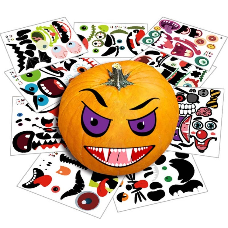 1 Sets SQ629 Halloween Electrostatic Window Stickers Party Decoration Glass Window Wall Double-Sided Stickers, Specification: Pumpkin Expression