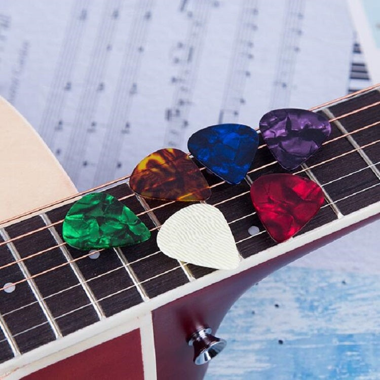 100 PCS Guitar Universal ABS Celluloid Pick Shrapnel Color Random Delivery(Celluloid 0.46mm)