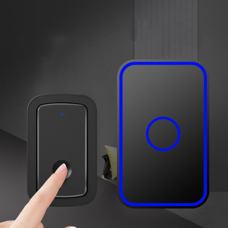 CACAZI A19 1 For 4 Wireless Music Doorbell without Battery, Plug:EU Plug(Black)