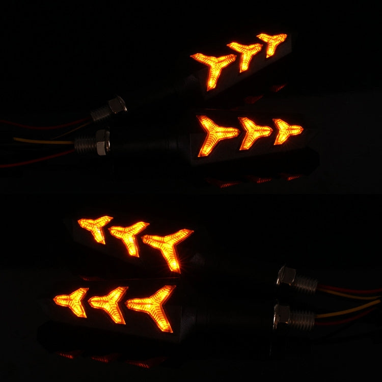 1 Pair VS6-6 Motorcycle LED Steering Tail Lamp 12V Flow Water Light Turn Lamp(Yellow Light)