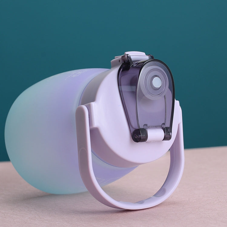 1.1L Portable Large Belly Water Cup High Temperature & Drop Resistant Straw Cup(Gradient Purple Green)