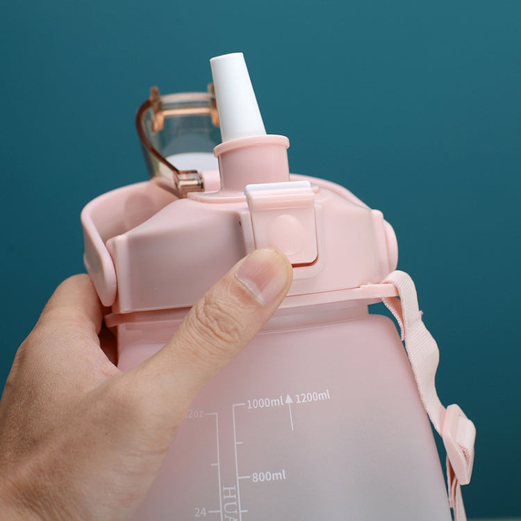 1.1L Portable Large Belly Water Cup High Temperature & Drop Resistant Straw Cup(Gradient Purple Green)