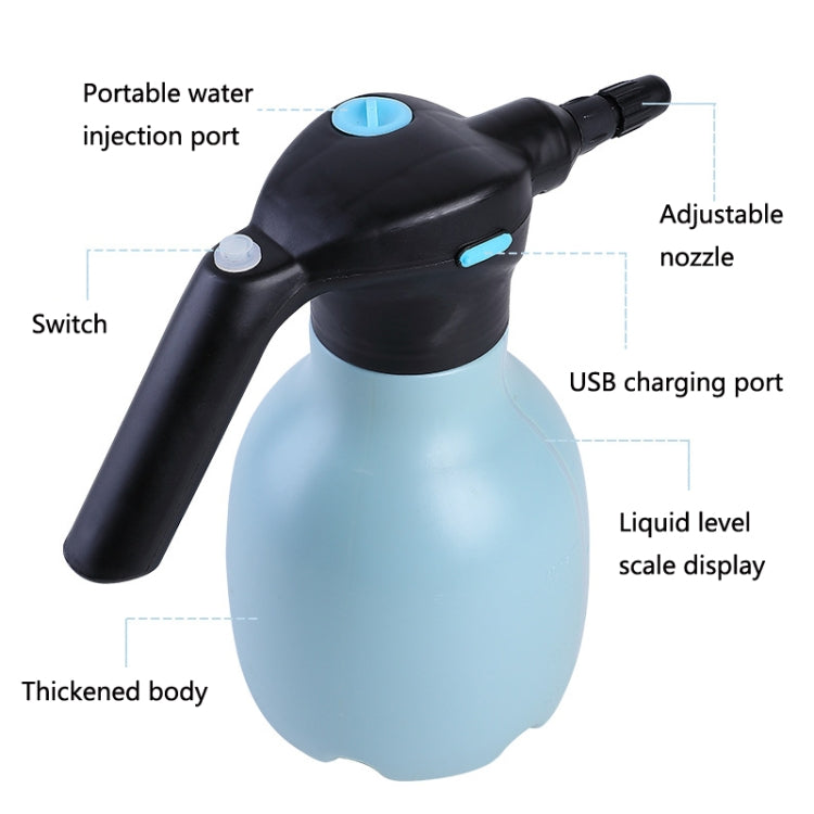 1.5L Garden Electric Watering Can Handheld Household Flower Watering Device, Specification: Blue + Universal Nozzle