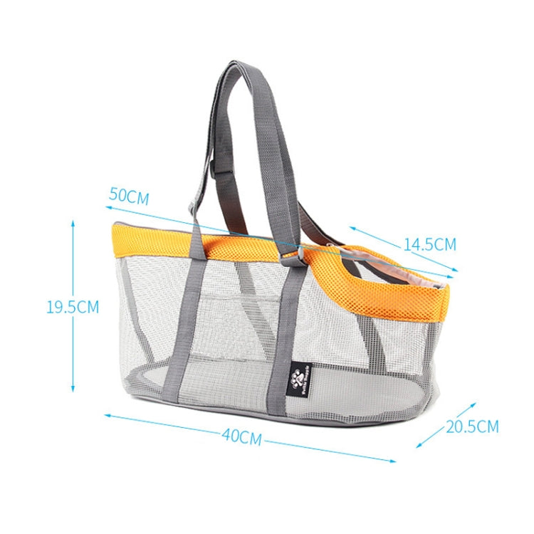 Pttie Baggie Panoramic Breathable Dog Outing Handbag(0901C Grey + Orange)