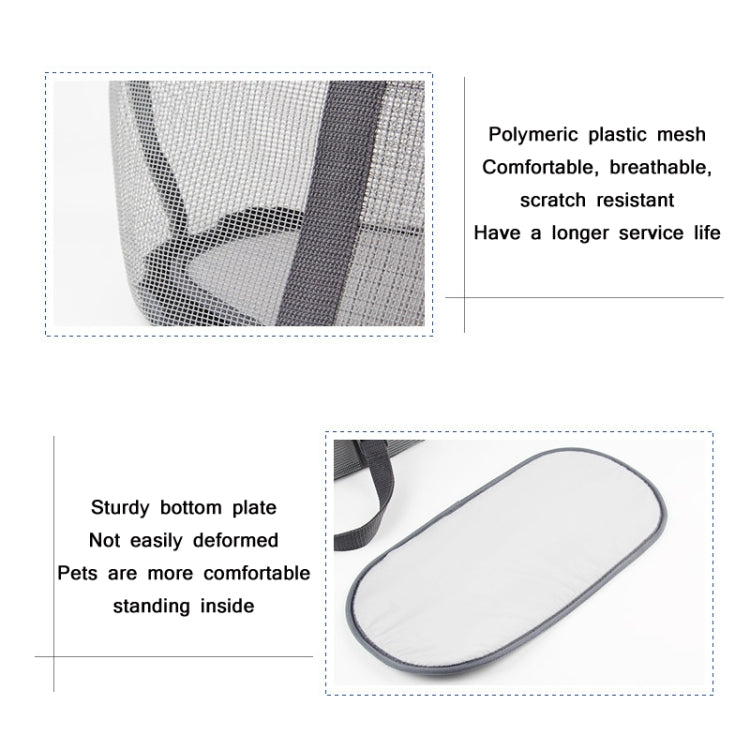 Pttie Baggie Panoramic Breathable Dog Outing Handbag(0901C Grey + Orange)