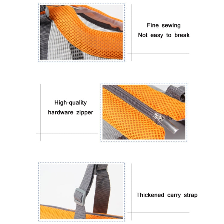 Pttie Baggie Panoramic Breathable Dog Outing Handbag(0901C Grey + Orange)