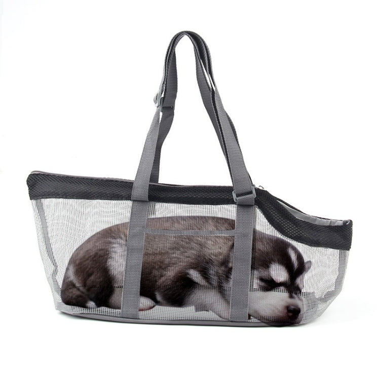 Pttie Baggie Panoramic Breathable Dog Outing Handbag(0901C Grey + Orange)
