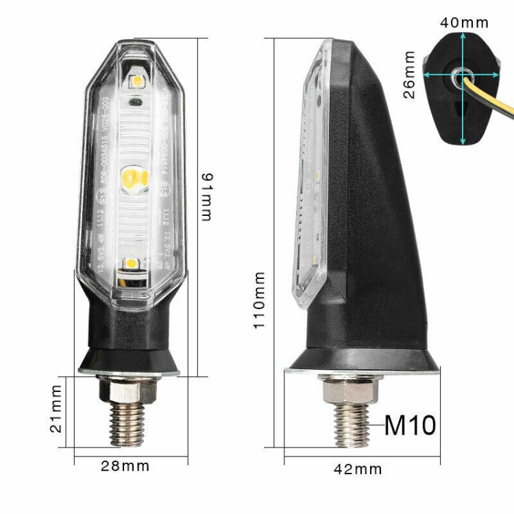 1 Pair MK-121 3 LEDs Shark Motorcycle Signal Lamp(Yellow Light)