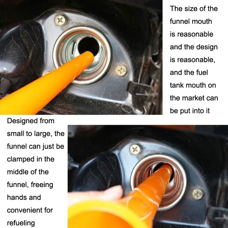 10 PCS Car Hands-Free Plastic Refueling Funnel(Orange)
