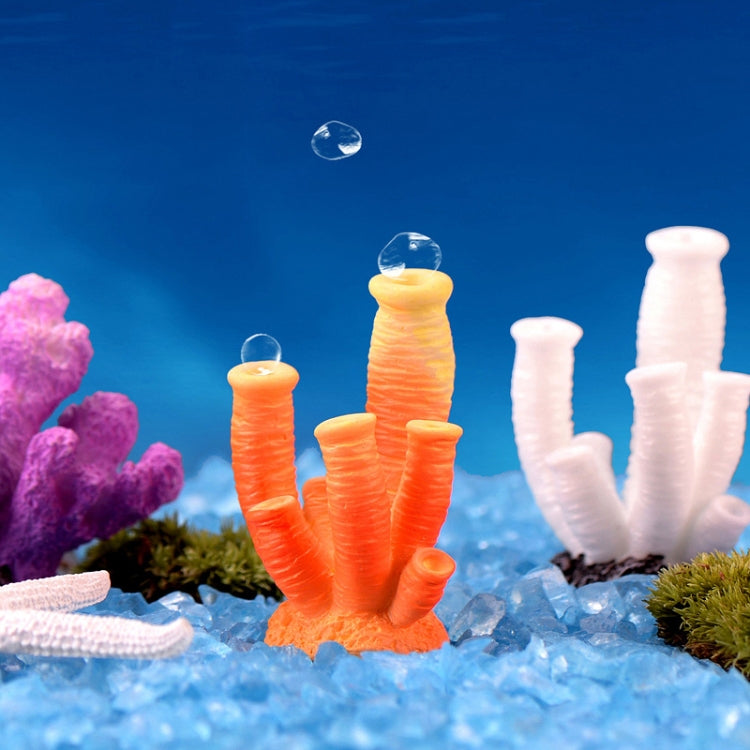 10 PCS Simulation Resin Coral Aquarium Fish Tank Small Ornaments, Colour: No. 6 White