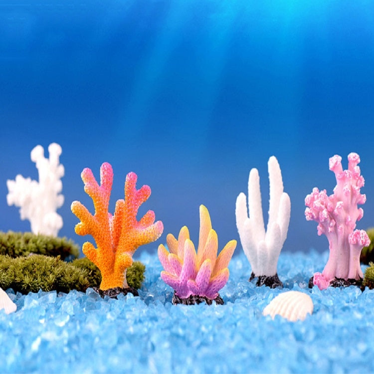 10 PCS Simulation Resin Coral Aquarium Fish Tank Small Ornaments, Colour: No. 8 White