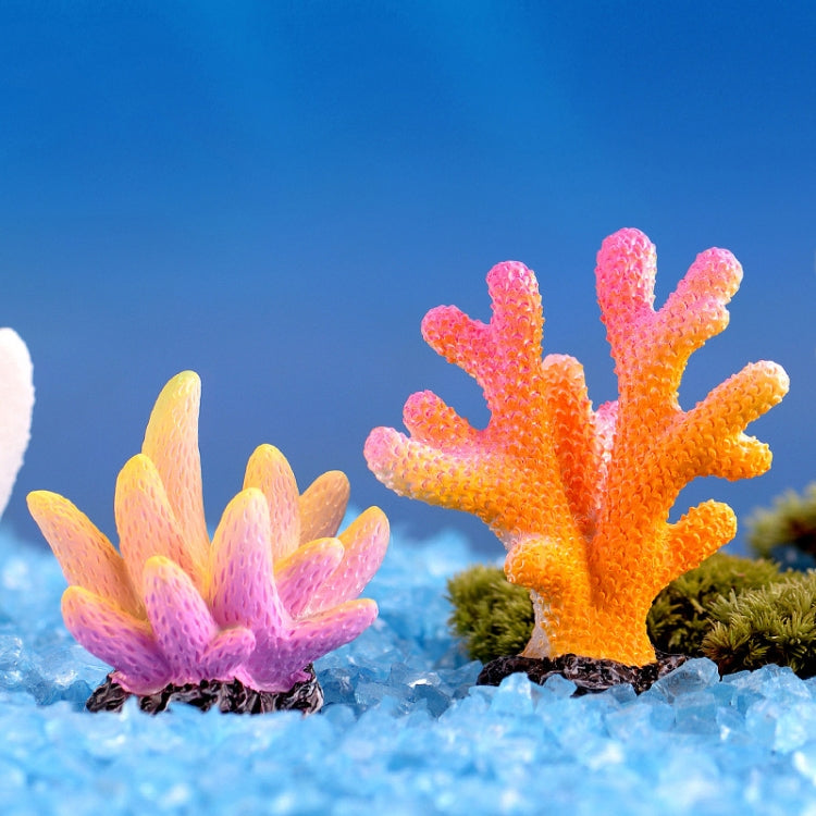 10 PCS Simulation Resin Coral Aquarium Fish Tank Small Ornaments, Colour: No. 8 White