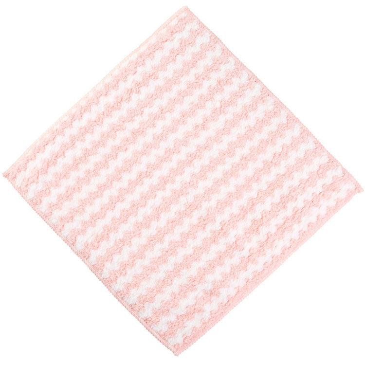 10 PCS Absorbent Wave Dish Cloth Rag Non-stick Oil Coral Velvet Dish Towel Random Color (25 x 25cm)