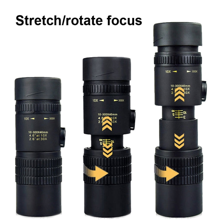 10-300x40 Monocular HD Telescope BAK4 Prism Telescope,Style: Standard