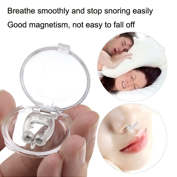 10 PCS Mini Portable Silicone Magnetic Anti-snoring Device(Transparent)