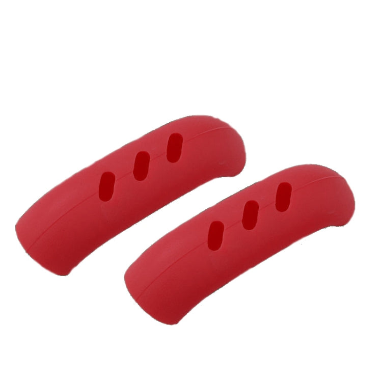 1 Pair Silicone Pot Handle Insulation Cover Iron Pot Handle Cover(Red)
