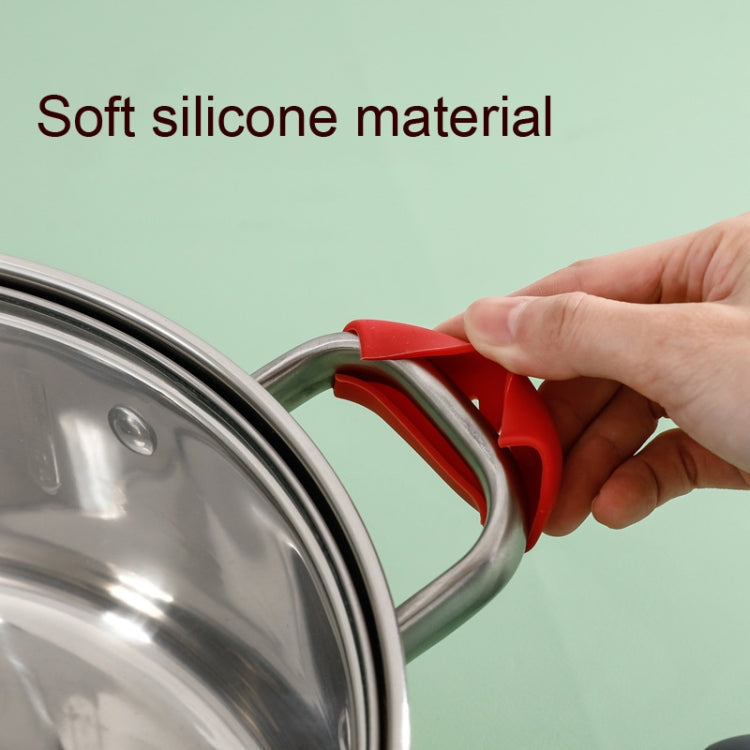 1 Pair Silicone Pot Handle Insulation Cover Iron Pot Handle Cover(Red)