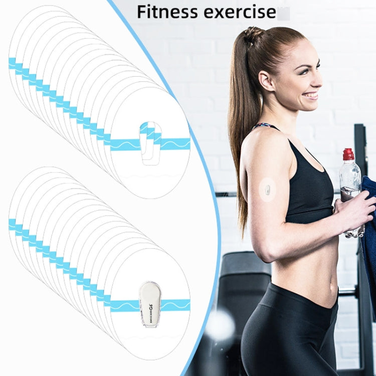 10 PCS 048 Blood Glucose Monitoring Probe Stickers Sweat-proof Sensor Adhesive Patch(Transparent)