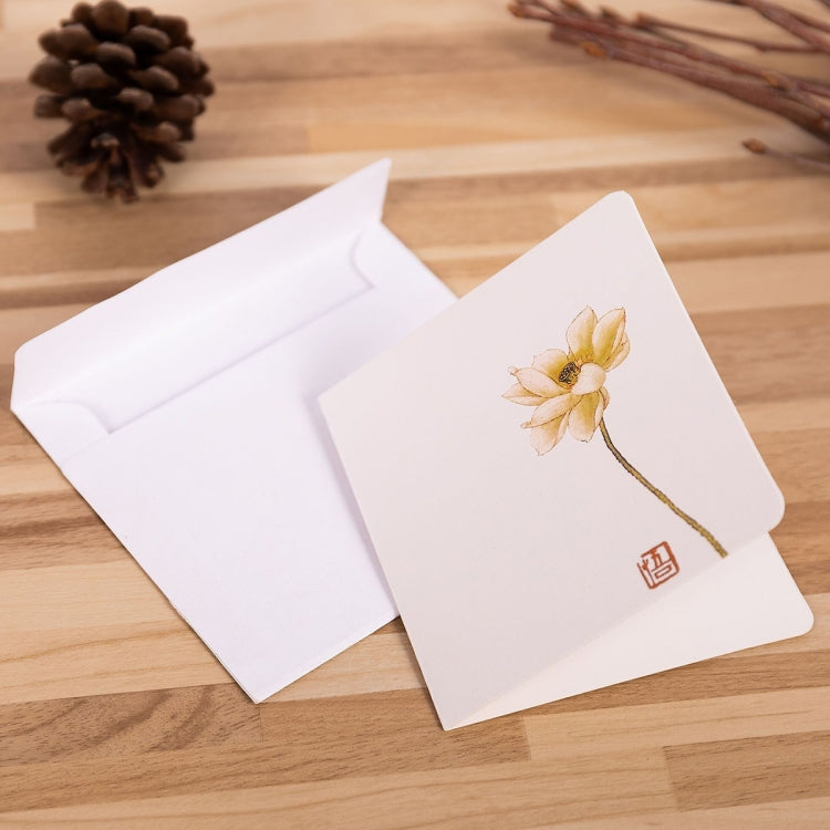 10 PCS Classical Painting Holiday Greeting Card(Lotus Puff 06)