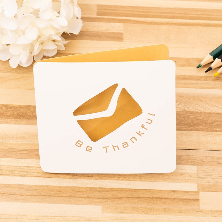 10 PCS Cute Hollow Cartoon Greeting Card(Thankful)