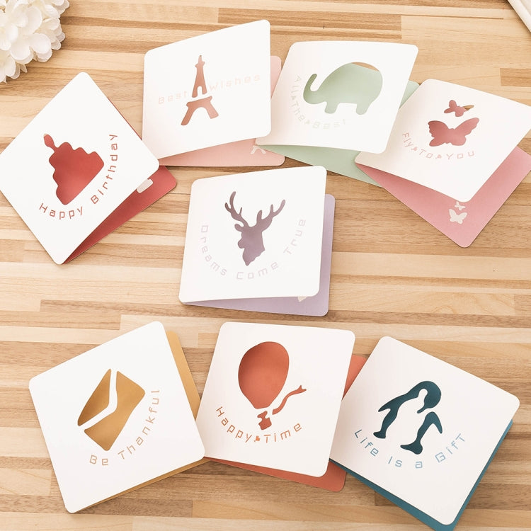 10 PCS Cute Hollow Cartoon Greeting Card(Life is Full of Gifts)