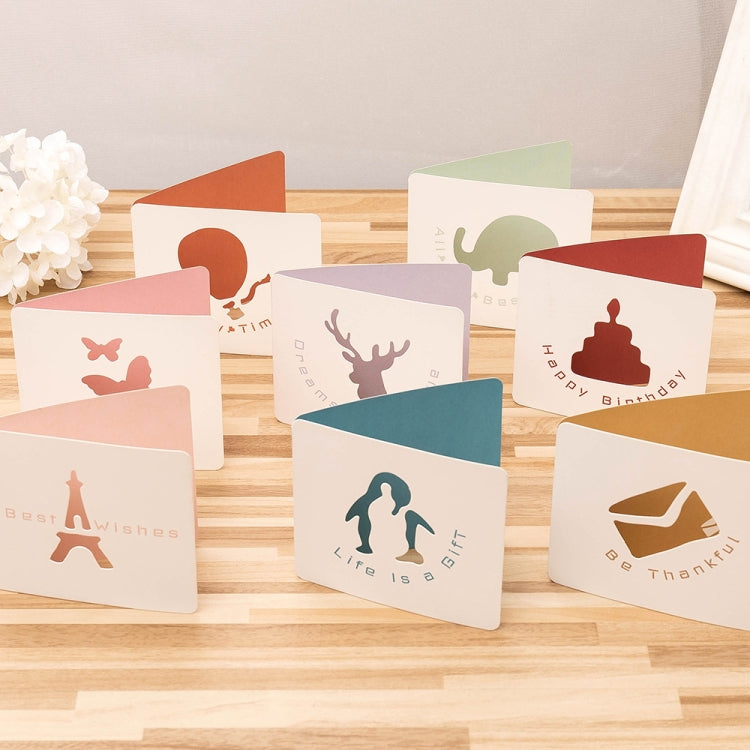 10 PCS Cute Hollow Cartoon Greeting Card(Wish You all the Best)