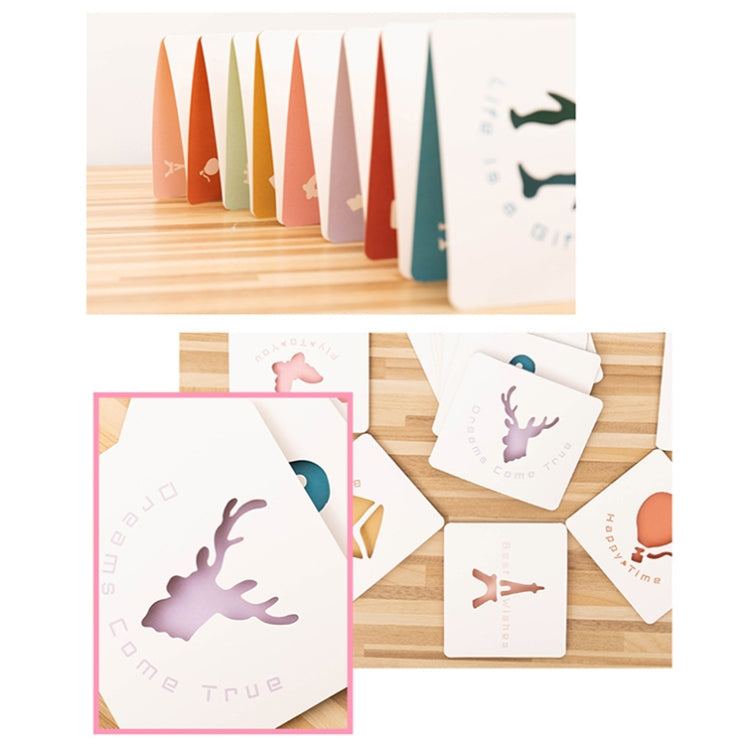 10 PCS Cute Hollow Cartoon Greeting Card(The Best Blessing)