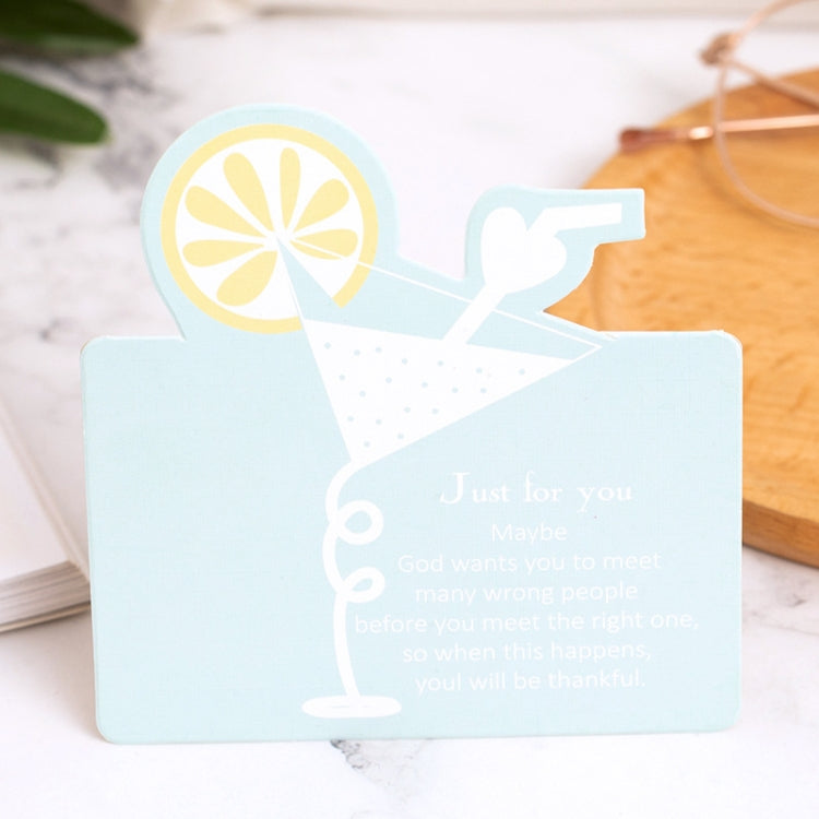 100 PCS Three-dimensional Hollow Greeting Cards(Orange Wine Glass)