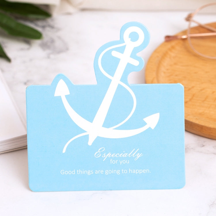 100 PCS Three-dimensional Hollow Greeting Cards(Blue Sea Anchor)