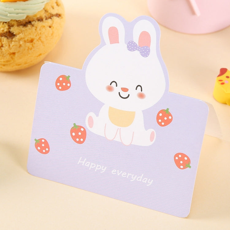 100 PCS Cute Cartoon Birthday Cards(Rabbit)