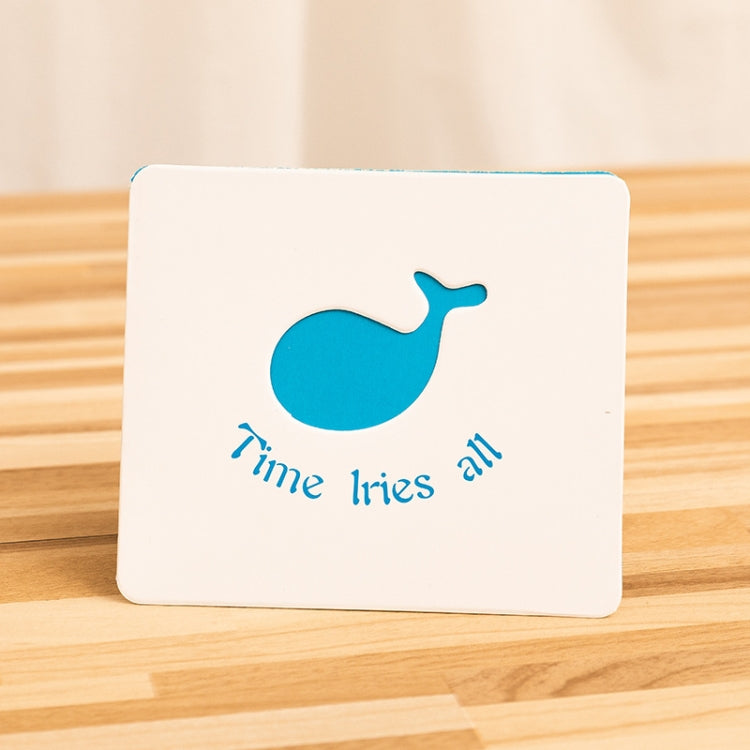10 PCS Hollow Cartoon Greeting Card(Blue Whale)
