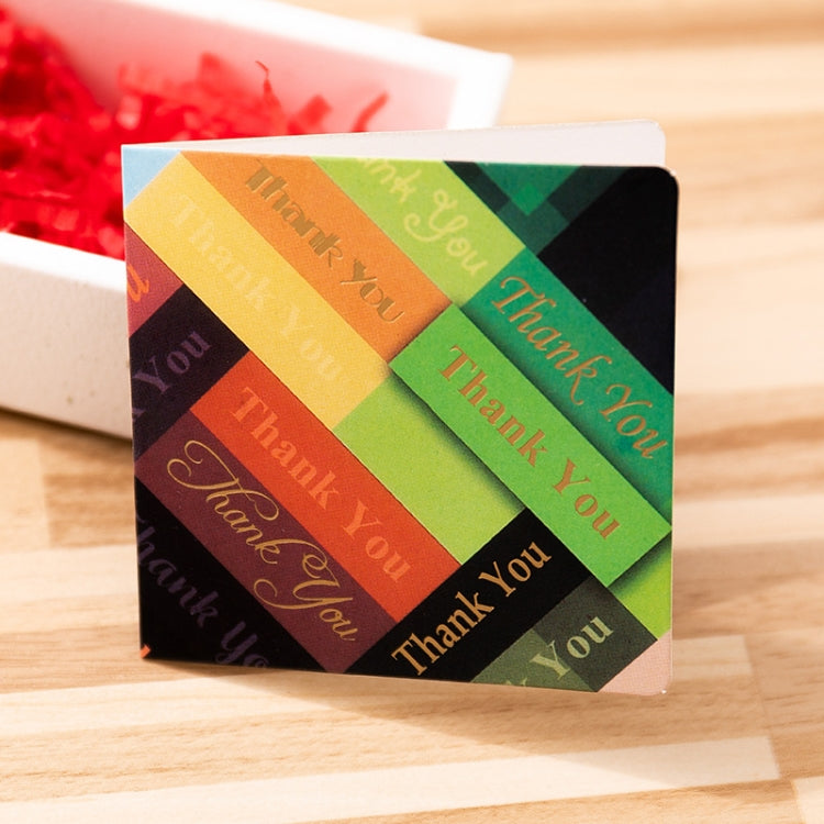 10 PCS Square Bronzing Color Print Thanks Greeting Cards(22)
