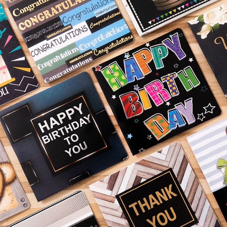 10 PCS Square Bronzing Color Print Thanks Greeting Cards(2)