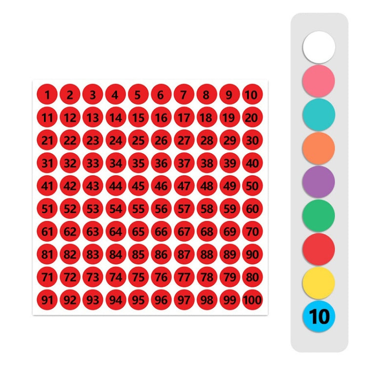 100 Stickers/Sheet Clothes Footwear Size Number Label Sticker, Random Color Delivery, Diameter: 15mm