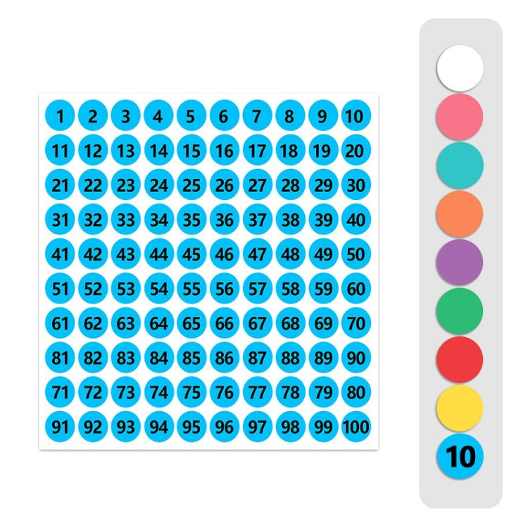 100 Stickers/Sheet Clothes Footwear Size Number Label Sticker, Random Color Delivery, Diameter: 25mm