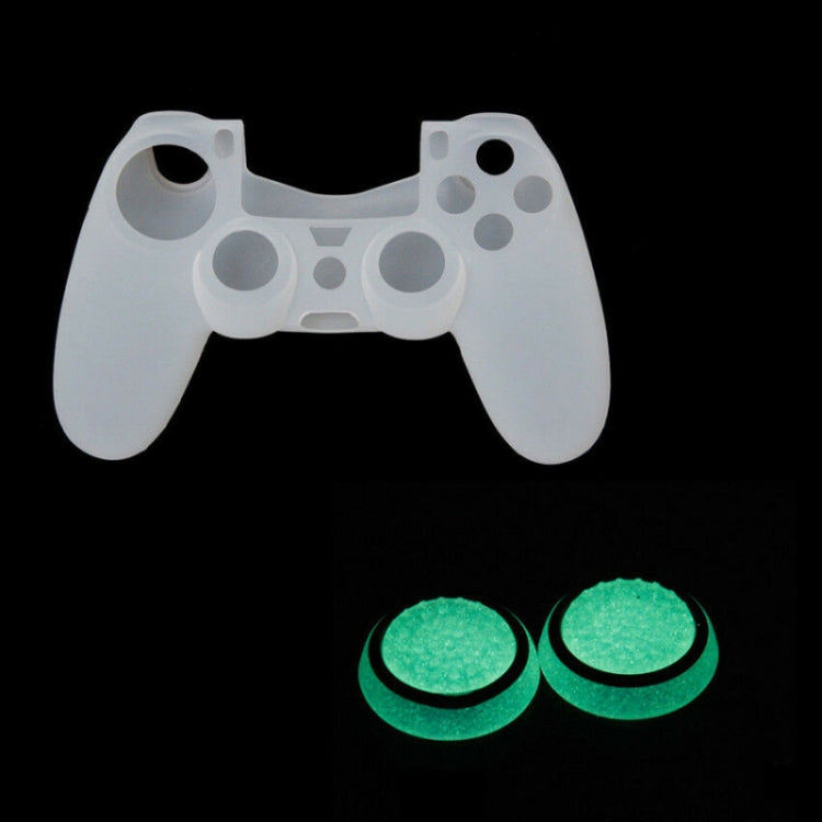 10 PCS Gamepad Silicone Luminous Button Cap Rocker Cap For PS5/PS4/PS3/ONE/360/PRO/series X/S(Black Green Circle)