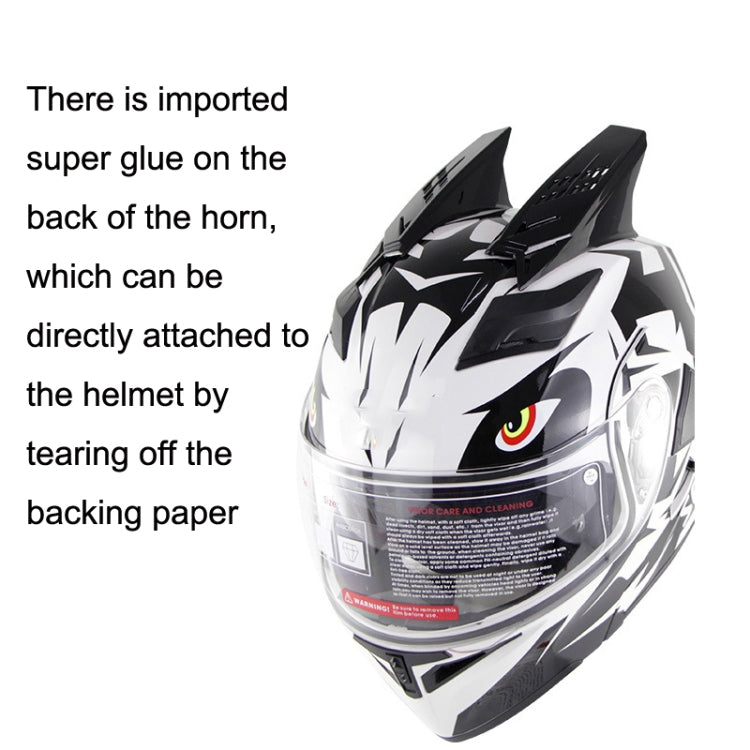 1 Pair Motorcycle Helmet  Horns Plastic Paste Decoration(White)