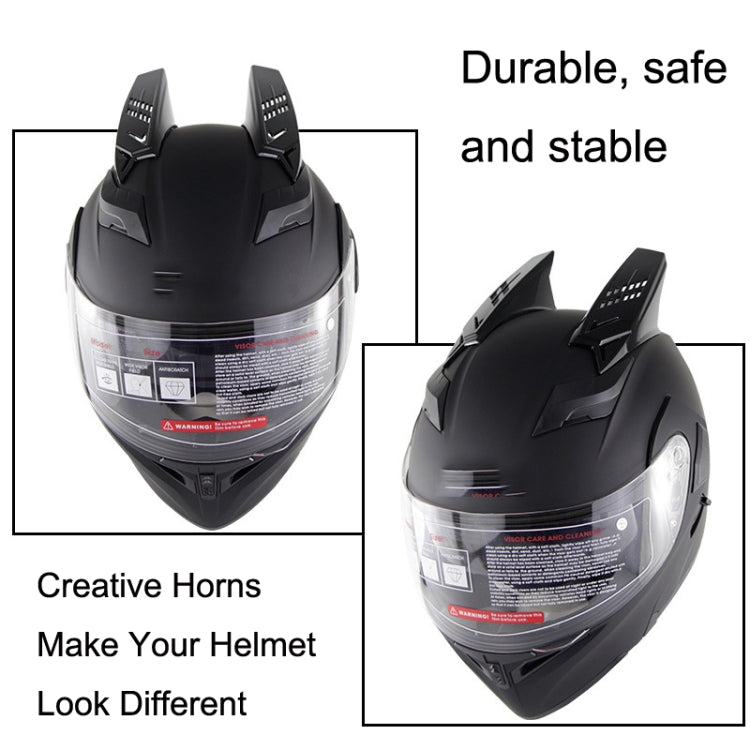 1 Pair Motorcycle Helmet  Horns Plastic Paste Decoration(Shiny Black)