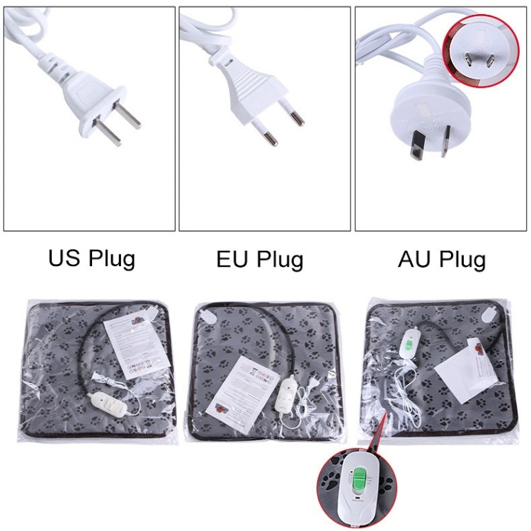 Waterproof Bite-proof Wear-resistant Adjustable Temperature Pet Electric Blanket, Specification: 45x45cm(AU Plug Flower)