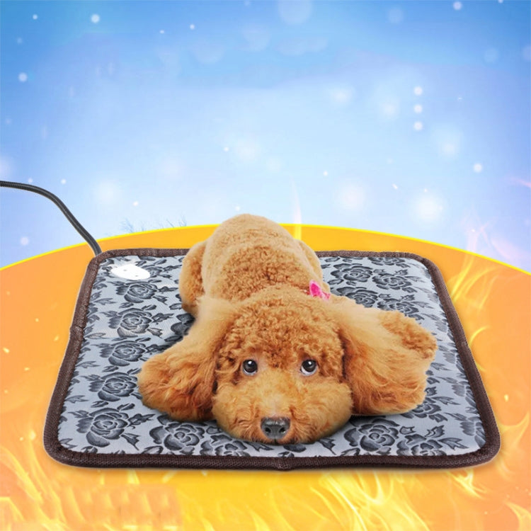 Waterproof Bite-proof Wear-resistant Adjustable Temperature Pet Electric Blanket, Specification: 45x45cm(AU Plug Flower)
