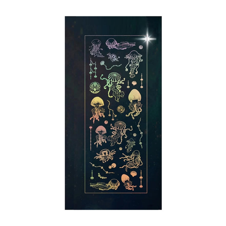 10 PCS Hot Stamping Laser Cartoon Animal Sticker Decoration Hand Account Material(Jellyfish)